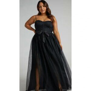 Showpo At the Altar black corset maxi dress 14